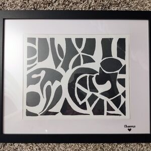 Abstract Black and White Framed Art